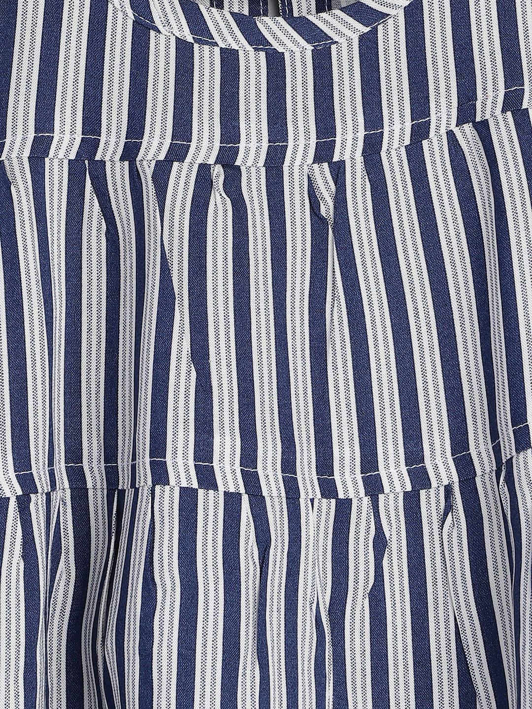 Girls Blue Stripe Rayon Top