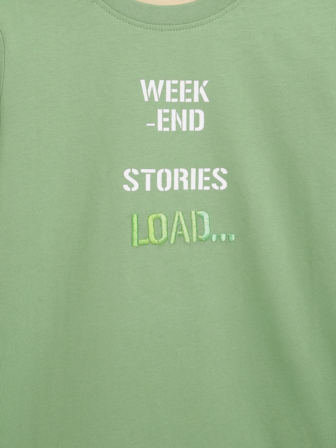 Boys Green Printed T-Shirt