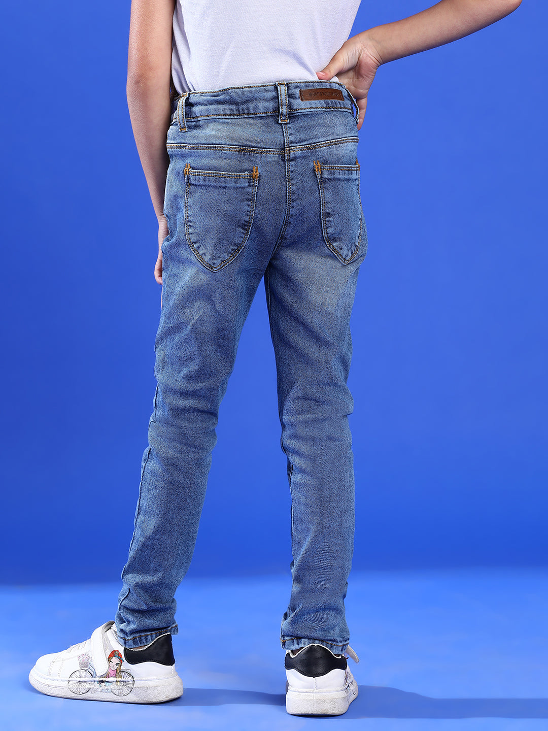 Girls Blue Slim fit Lycra Washed Jeans