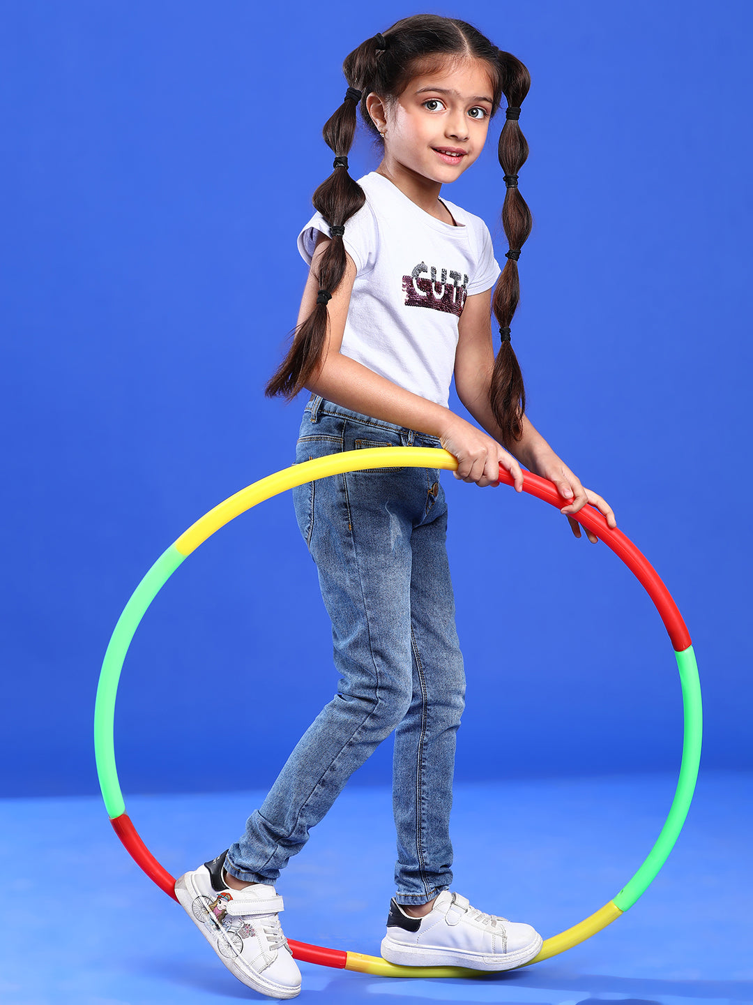 Girls Blue Slim fit Lycra Washed Jeans