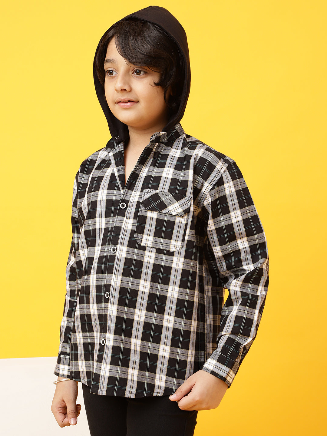 Boys Black Checks Shirt