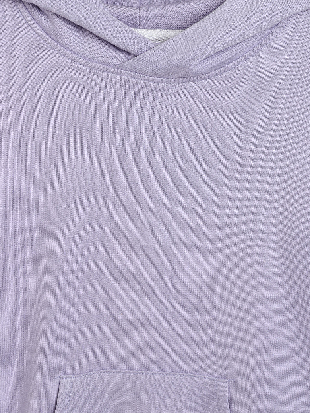 Girls Purple Cotton Solid Full Sleeves Sweatshirt