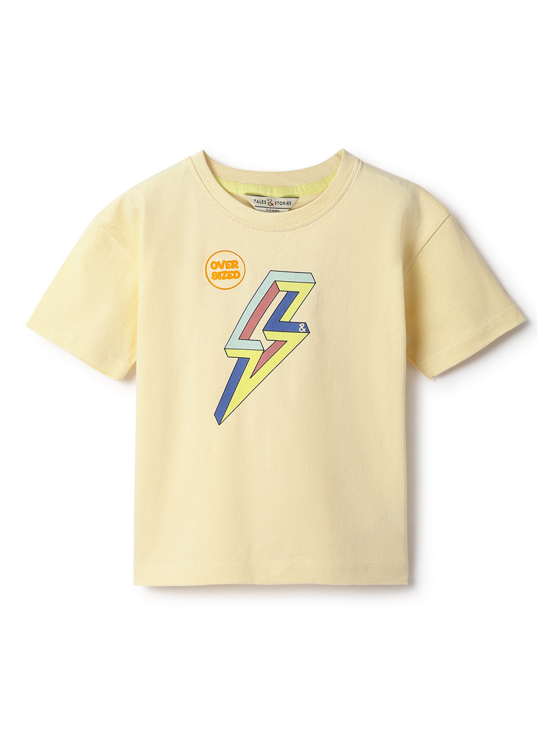 Boys Off White Cotton Print T-Shirt