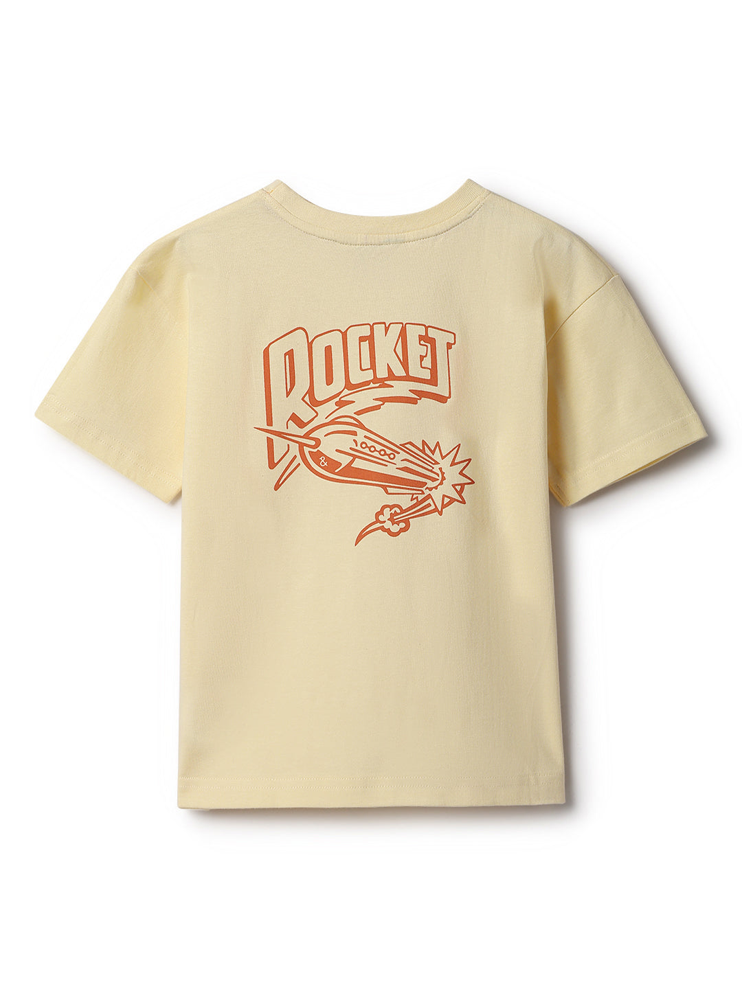 Boys Off White Cotton Print T-Shirt