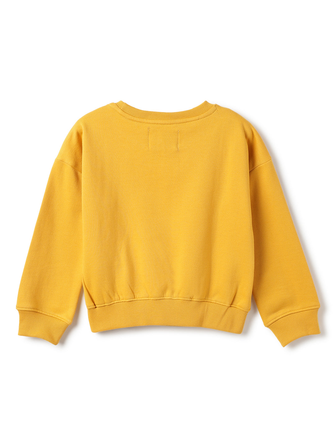 Boys Cotton Poly Yellow Printed SweatShirt