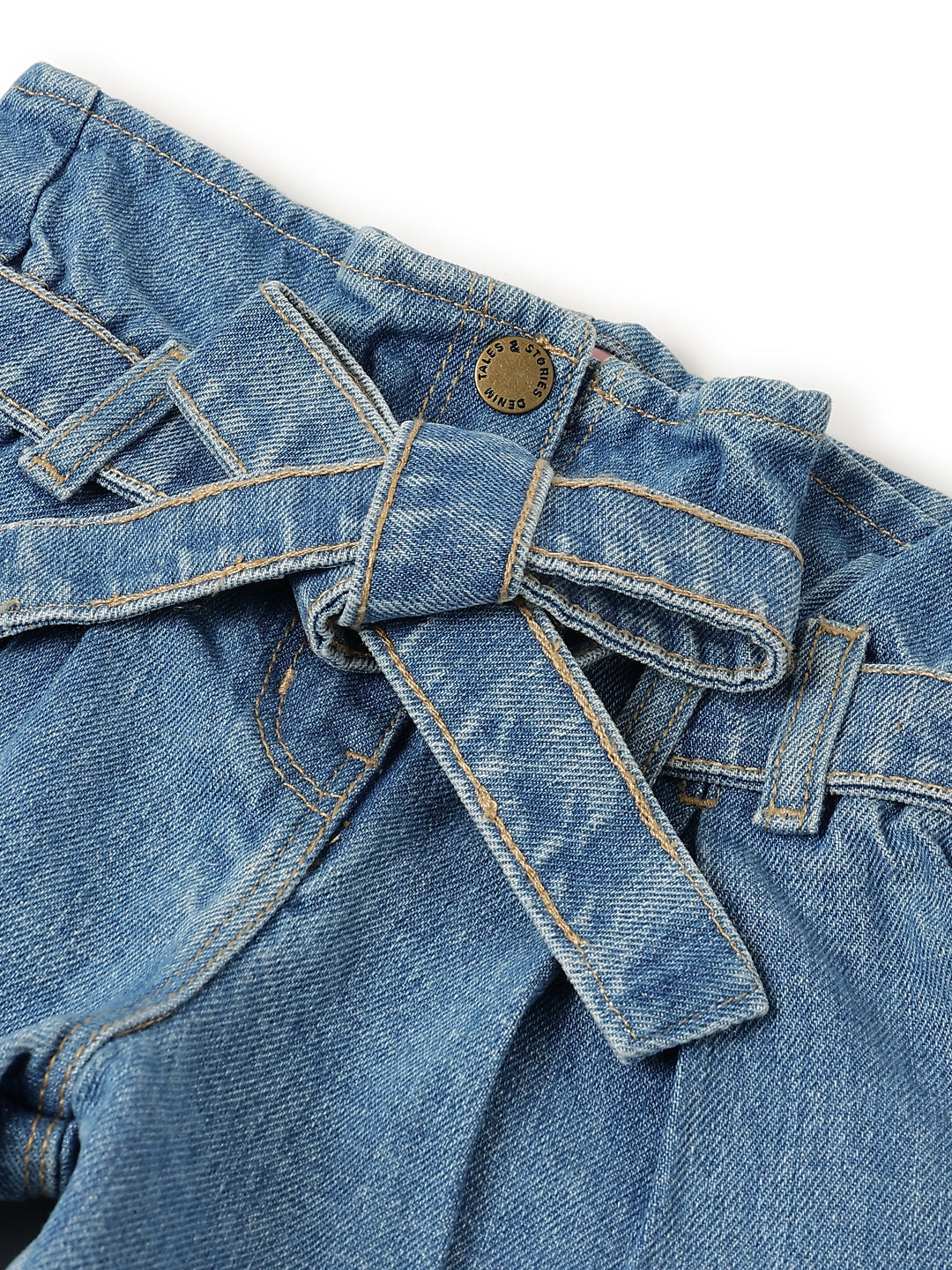 Girls Light Blue Denim Shorts