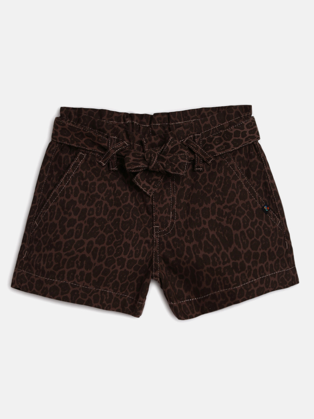 Girls Regular Fit Brown Shorts