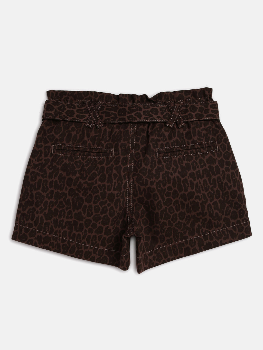 Girls Regular Fit Brown Shorts