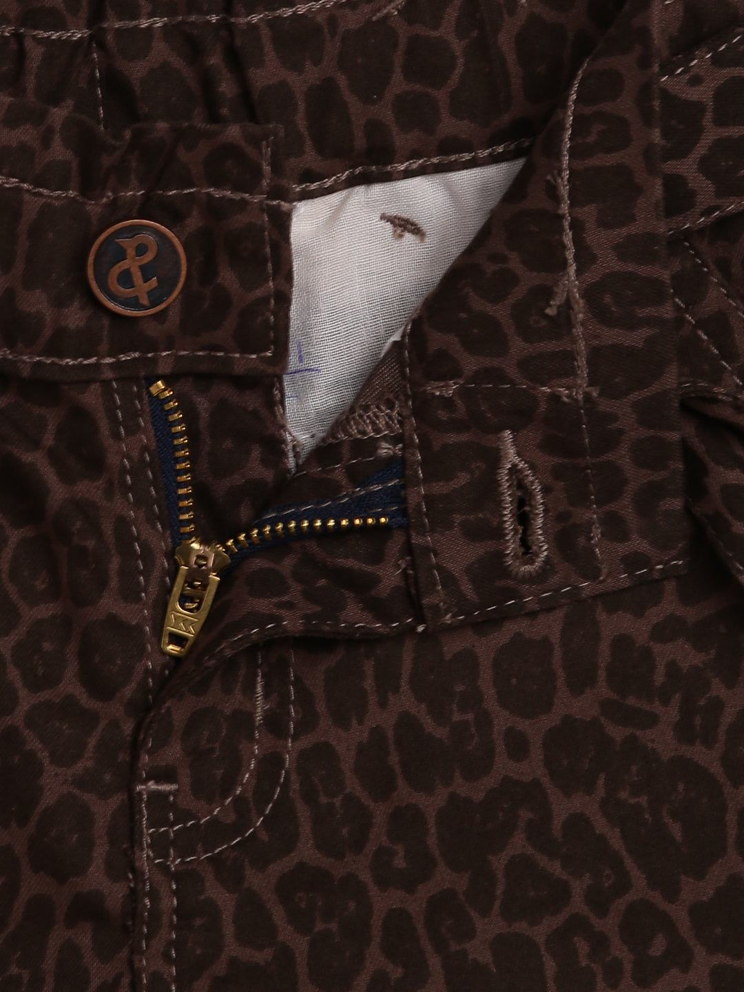 Girls Regular Fit Brown Shorts