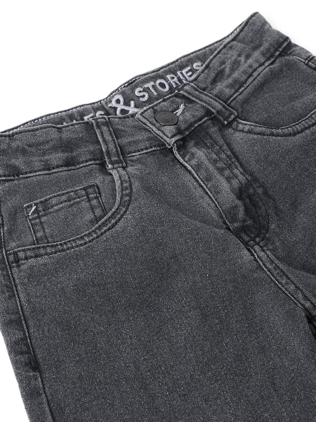 Boys Charcoal Grey Casual Jeans