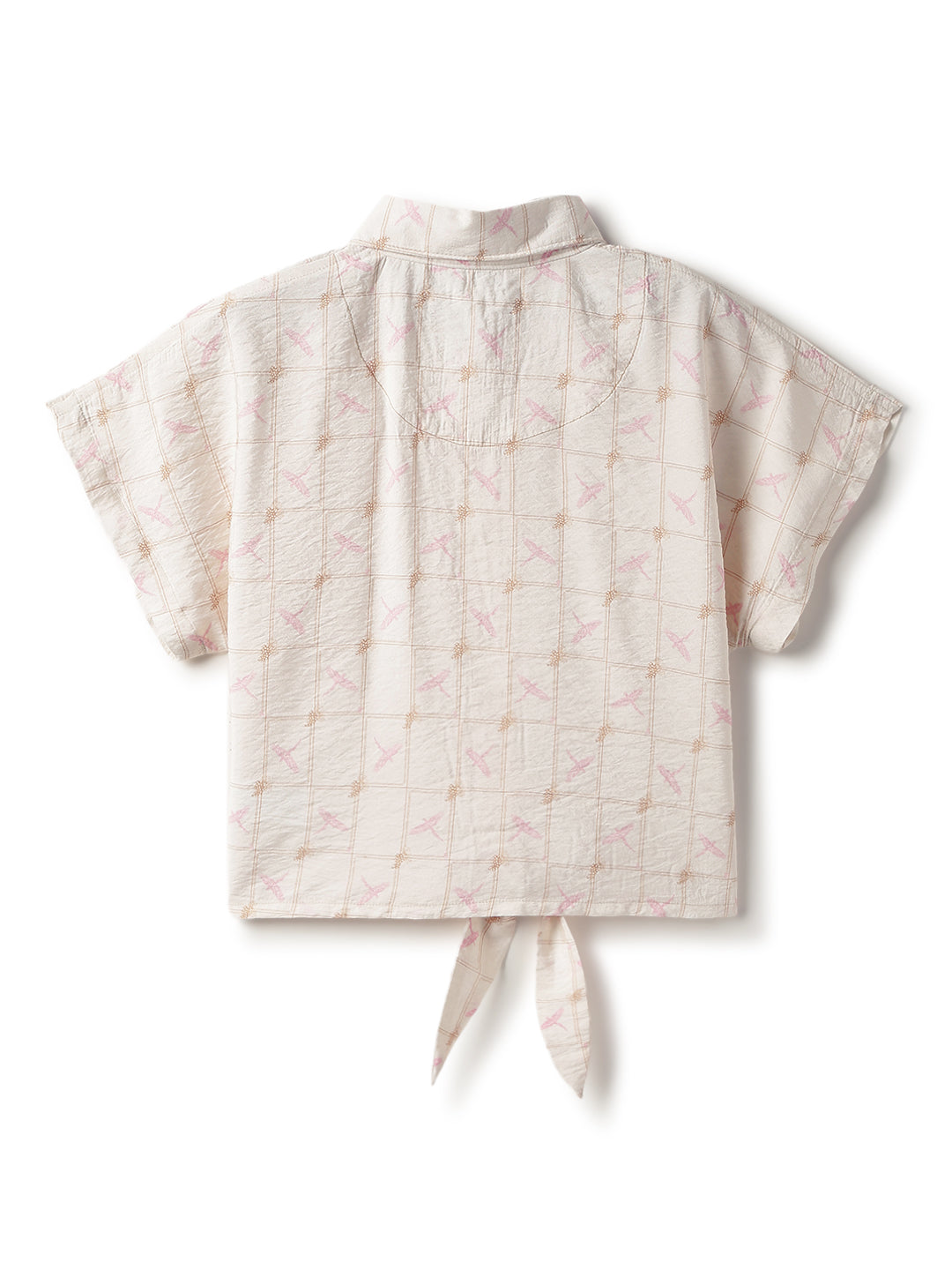 Girls Viscose Poly Printed Top & Short Casual Peach Co-Ord Set
