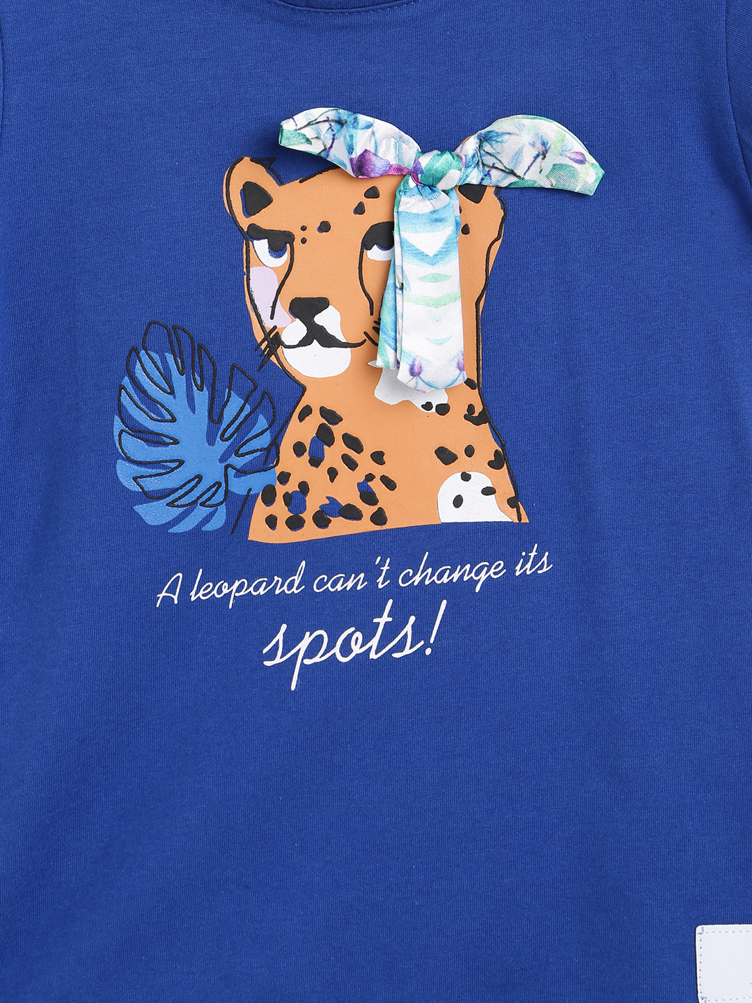 Girls Blue Printed T-Shirt