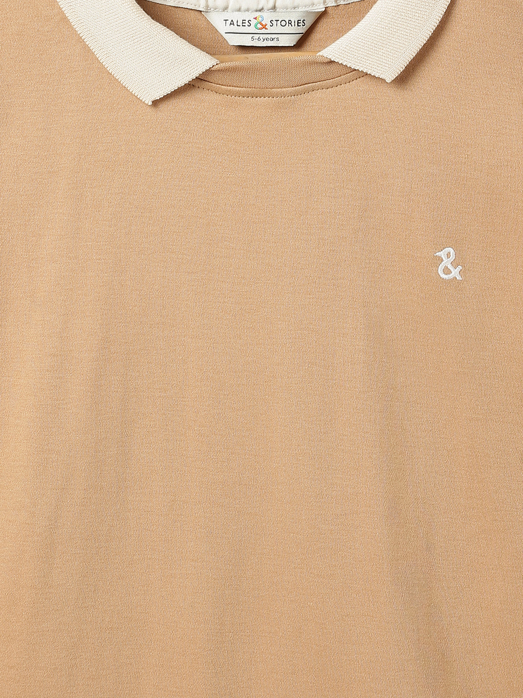Boys Cotton Brown Solid Polo T-Shirt