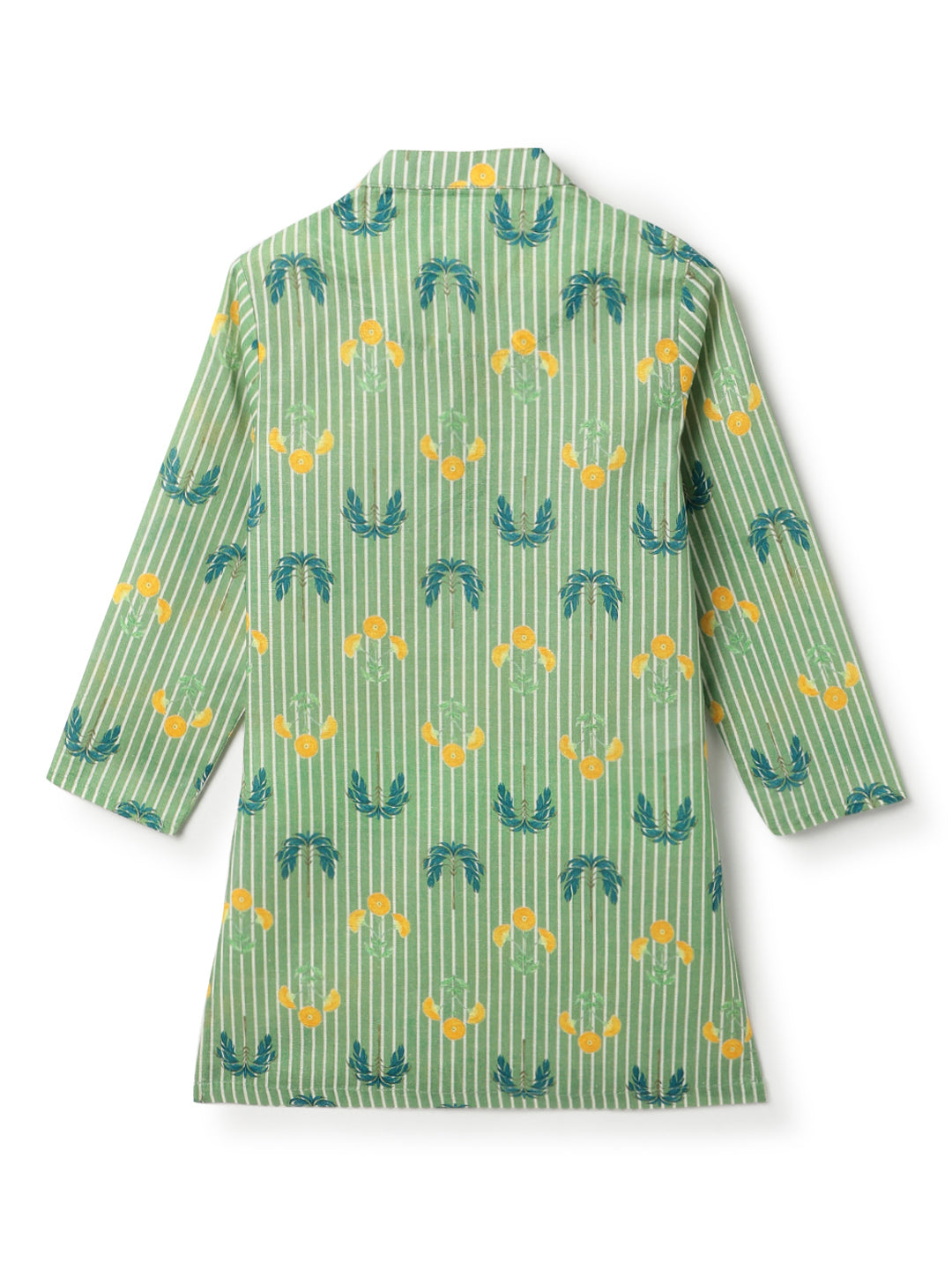Boys Green Cotton Printed Kurta Set