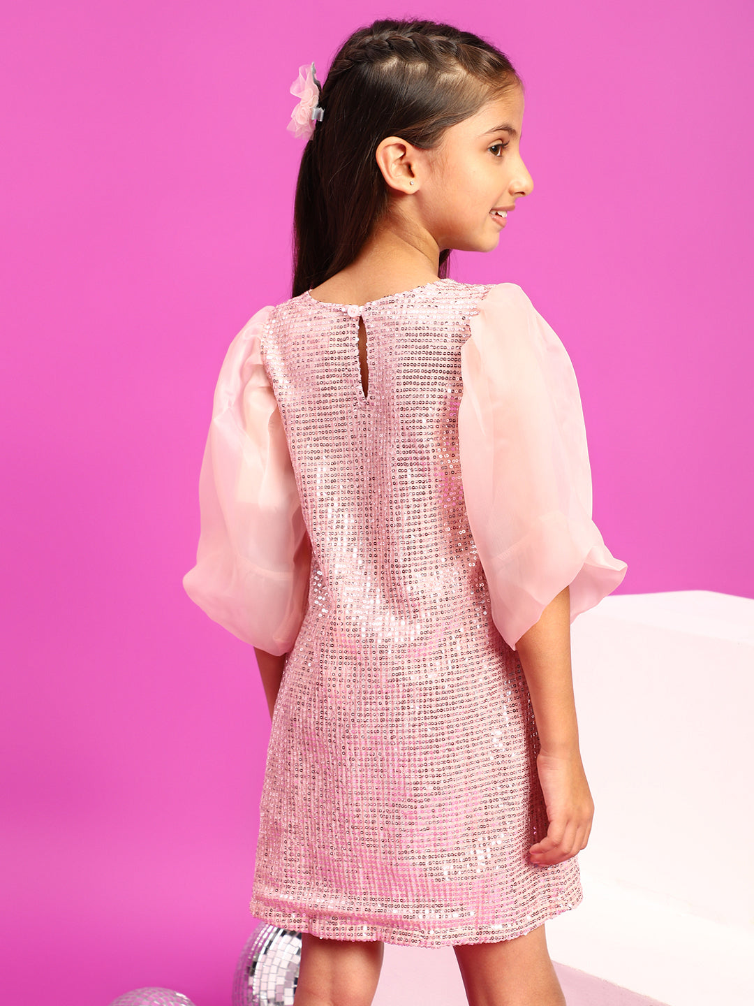 Peach Sequins Dress
