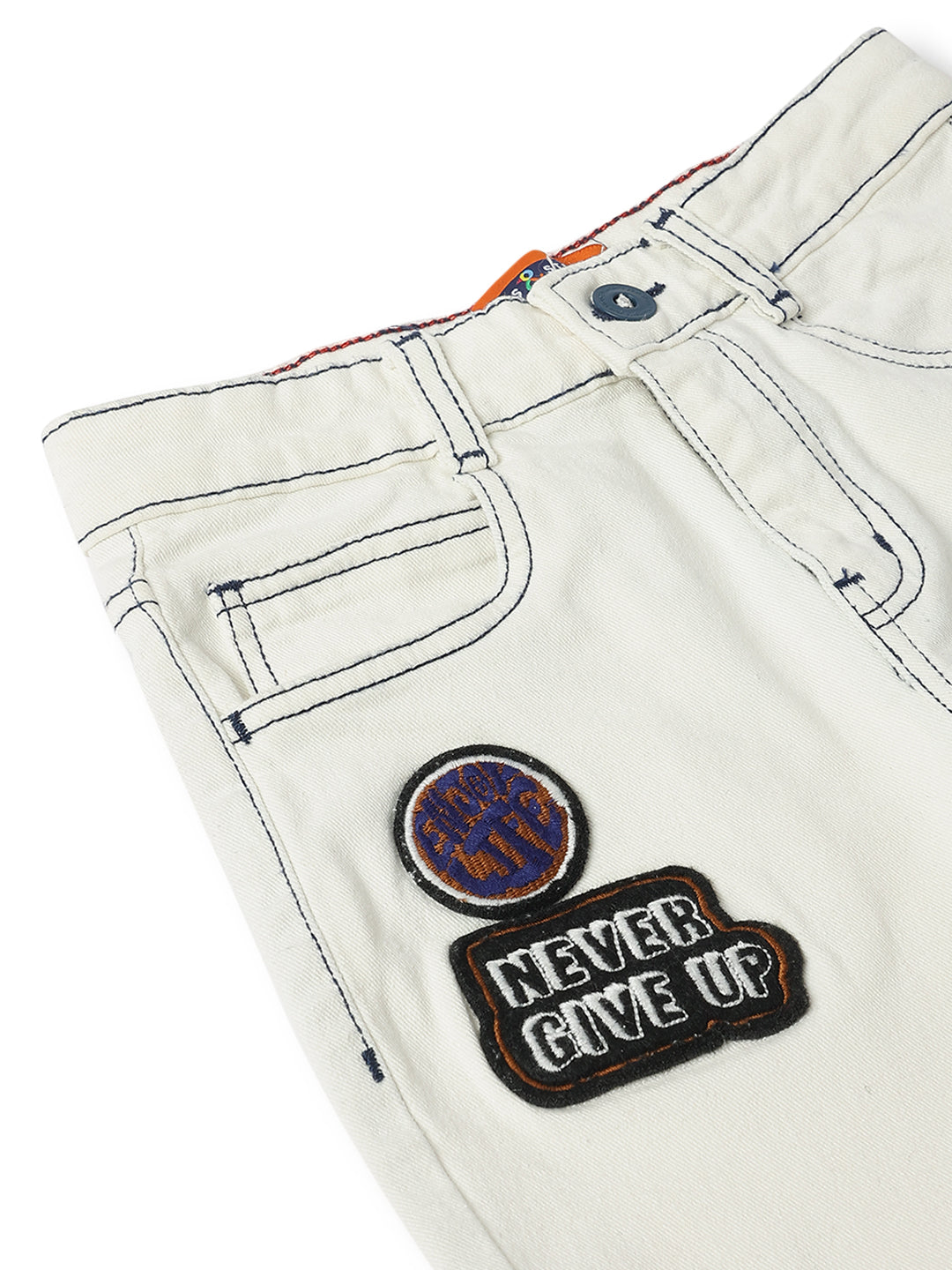 Boys White Slim Fit Jeans