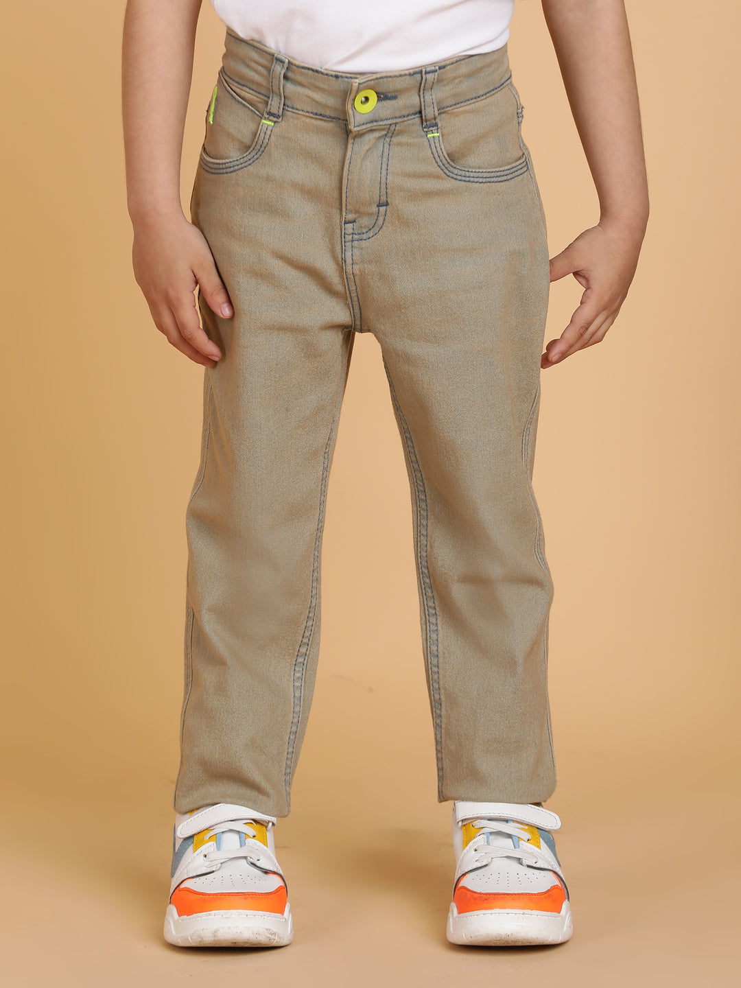 Boys Khaki Tint Lycra Slim fit Jeans