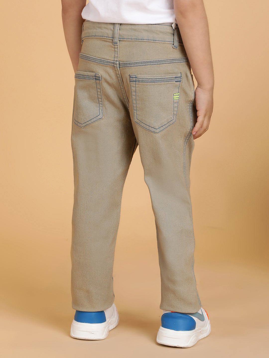 Boys Khaki Tint Lycra Slim fit Jeans
