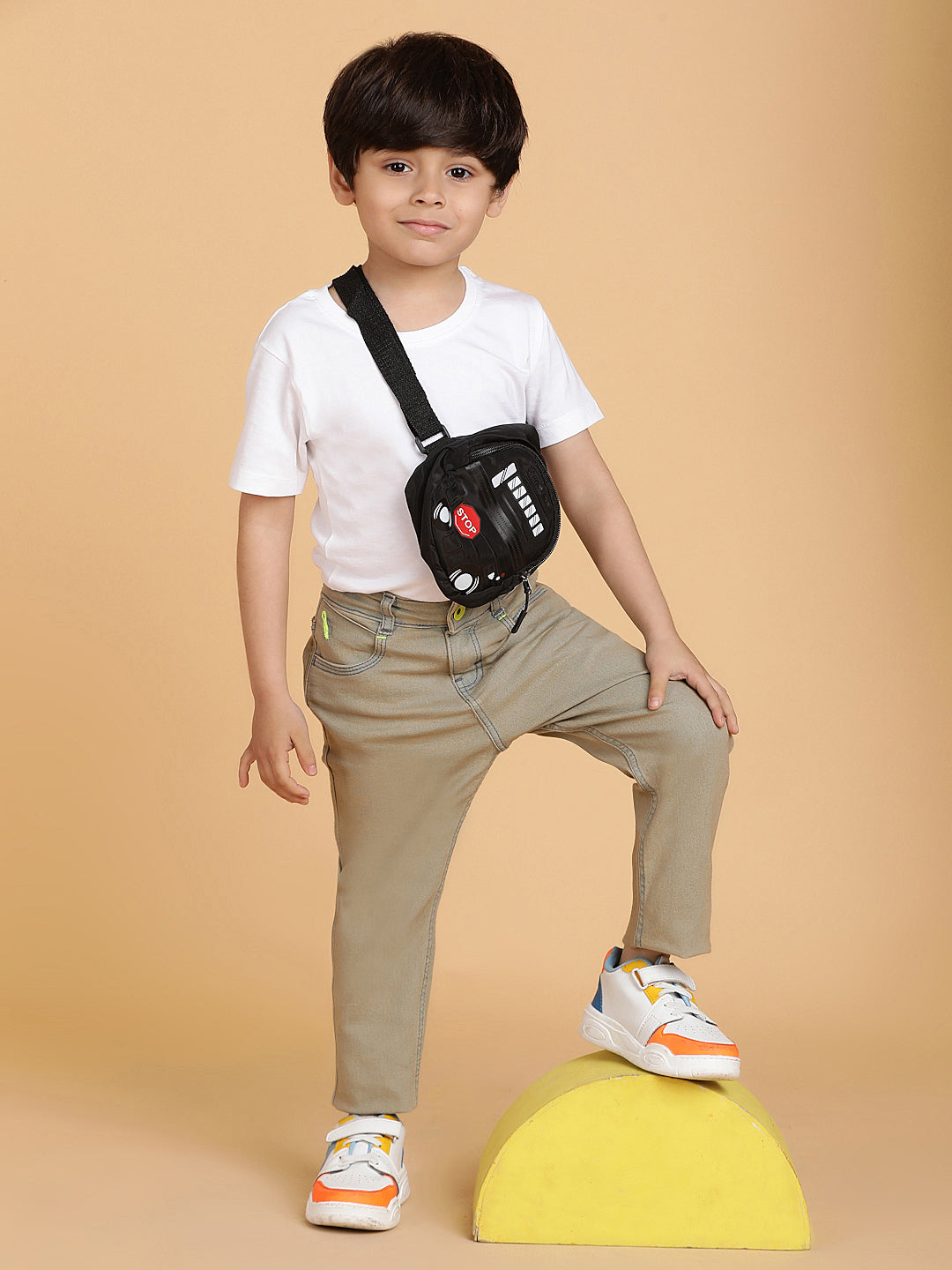 Boys Khaki Tint Lycra Slim fit Jeans