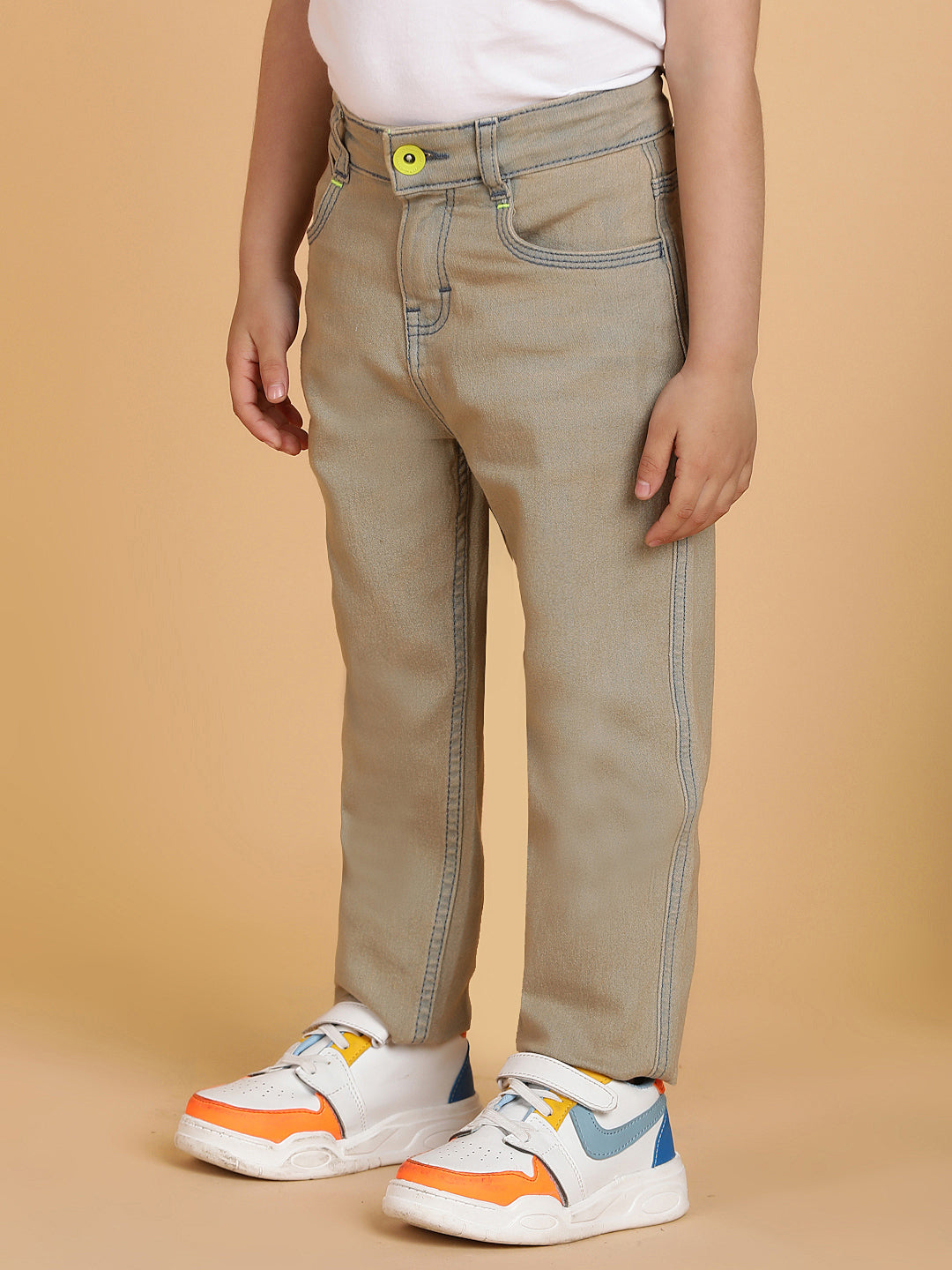 Boys Khaki Tint Lycra Slim fit Jeans