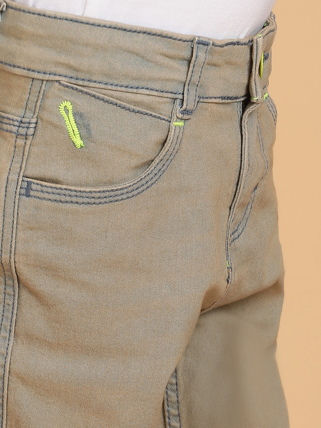 Boys Khaki Tint Lycra Slim fit Jeans