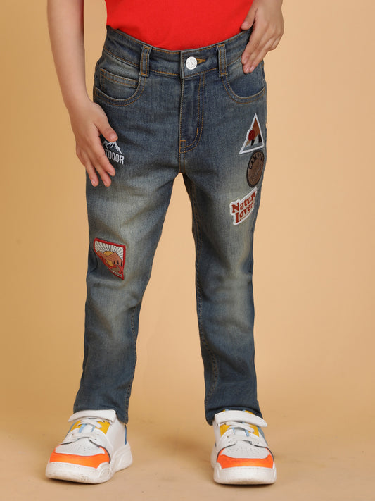 Boys Blue Khaki Tint Lycra Slim fit Jeans