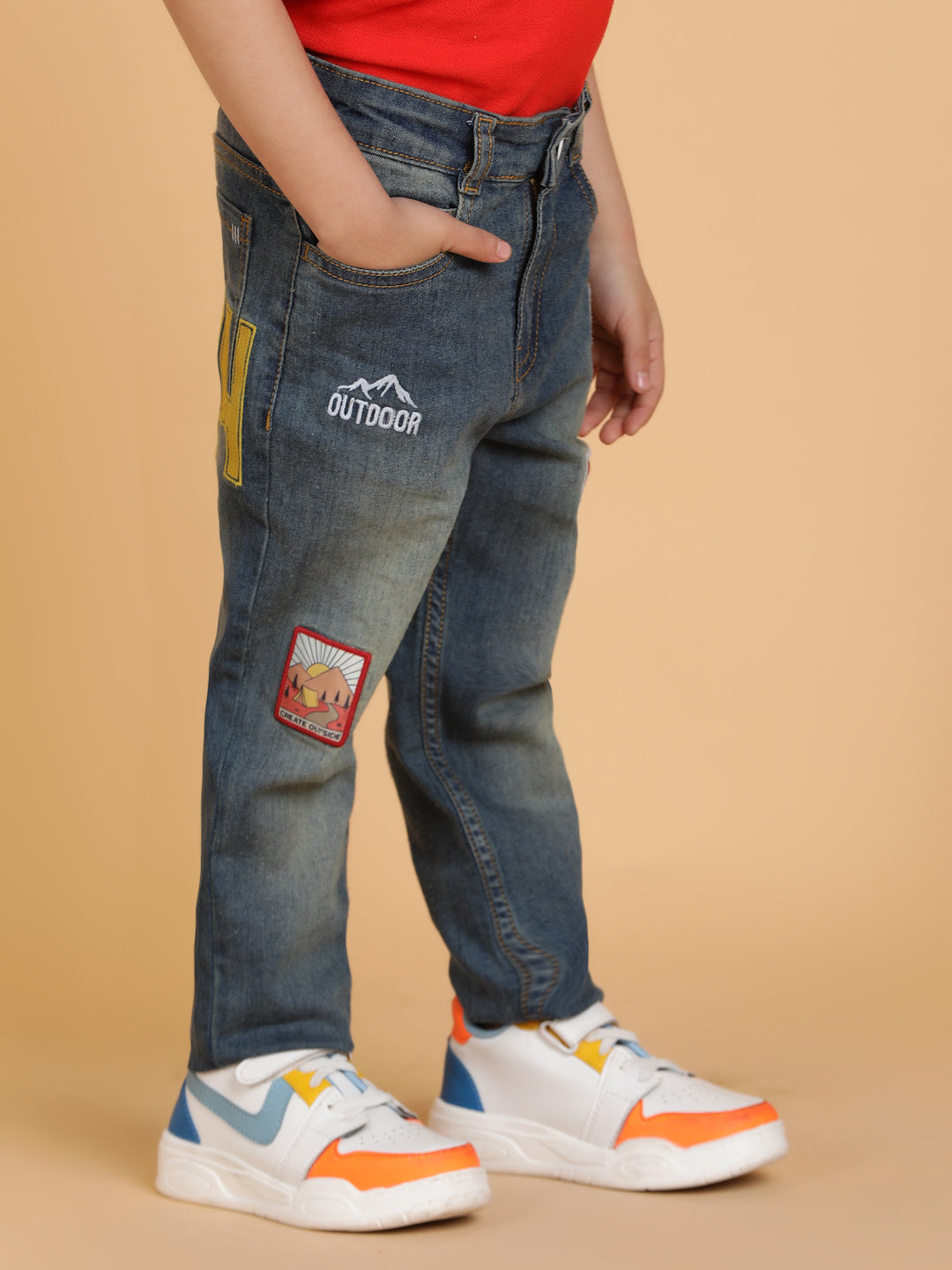 Boys Blue Khaki Tint Lycra Slim fit Jeans