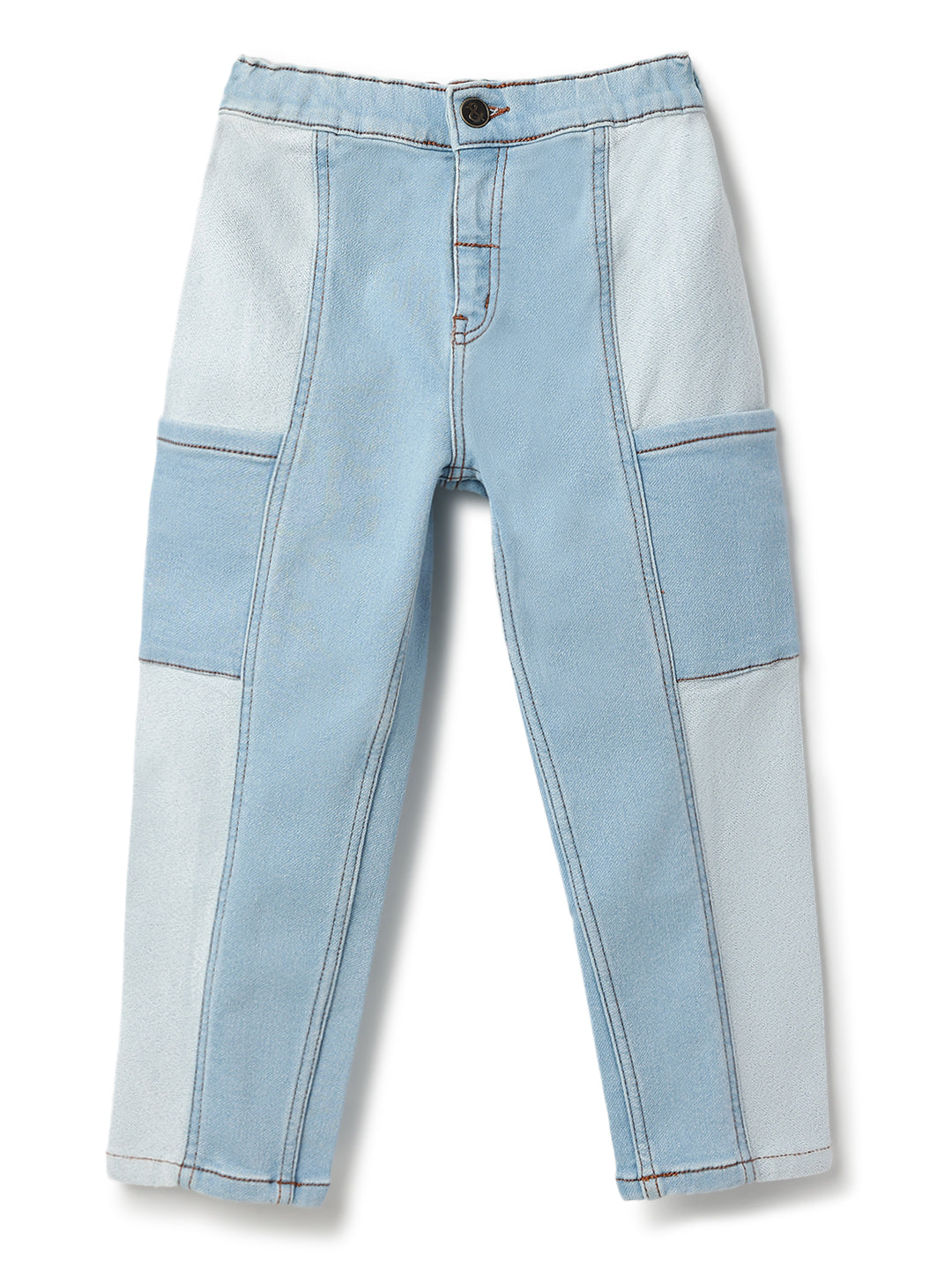 Boys Blue Lycra Denim Casual Washed Balloon Fit Jeans