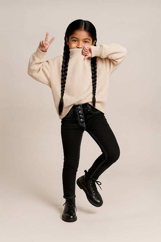 Girls Black Skinny Fit Jeans