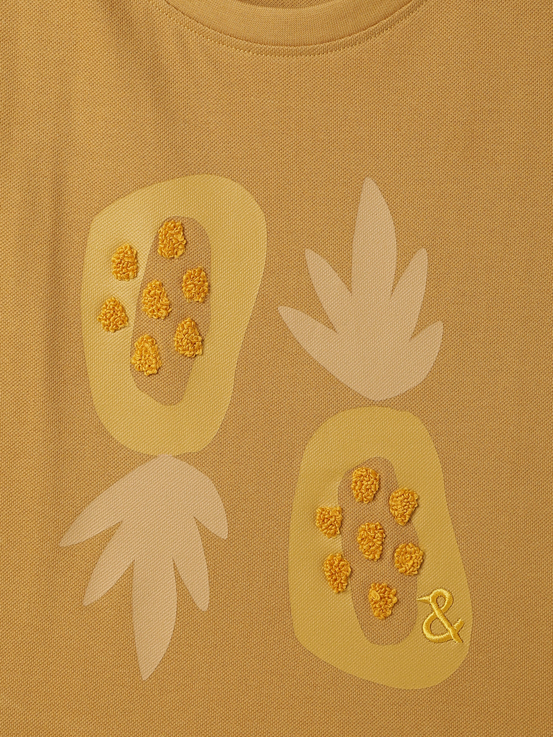 Boys Khaki Cotton Printed T-shirt