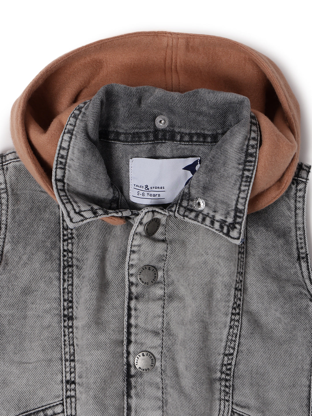 Boys Grey Hooded Waistcoat