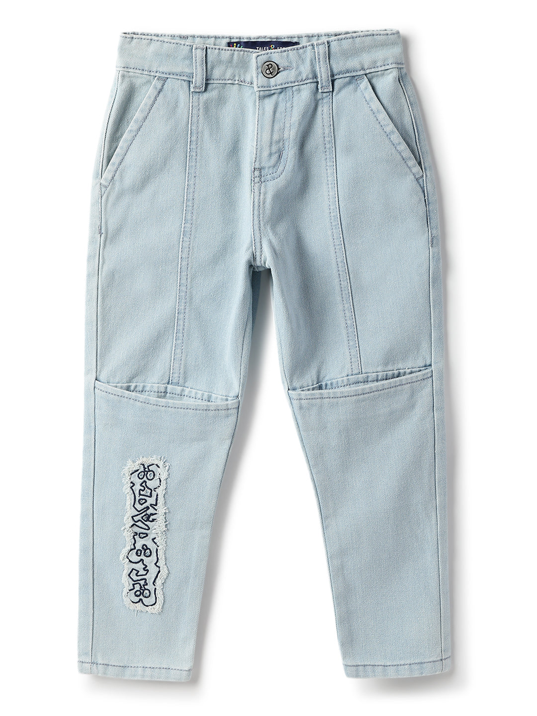 Boys Cotton Poly Denim Blue Washed Jeans