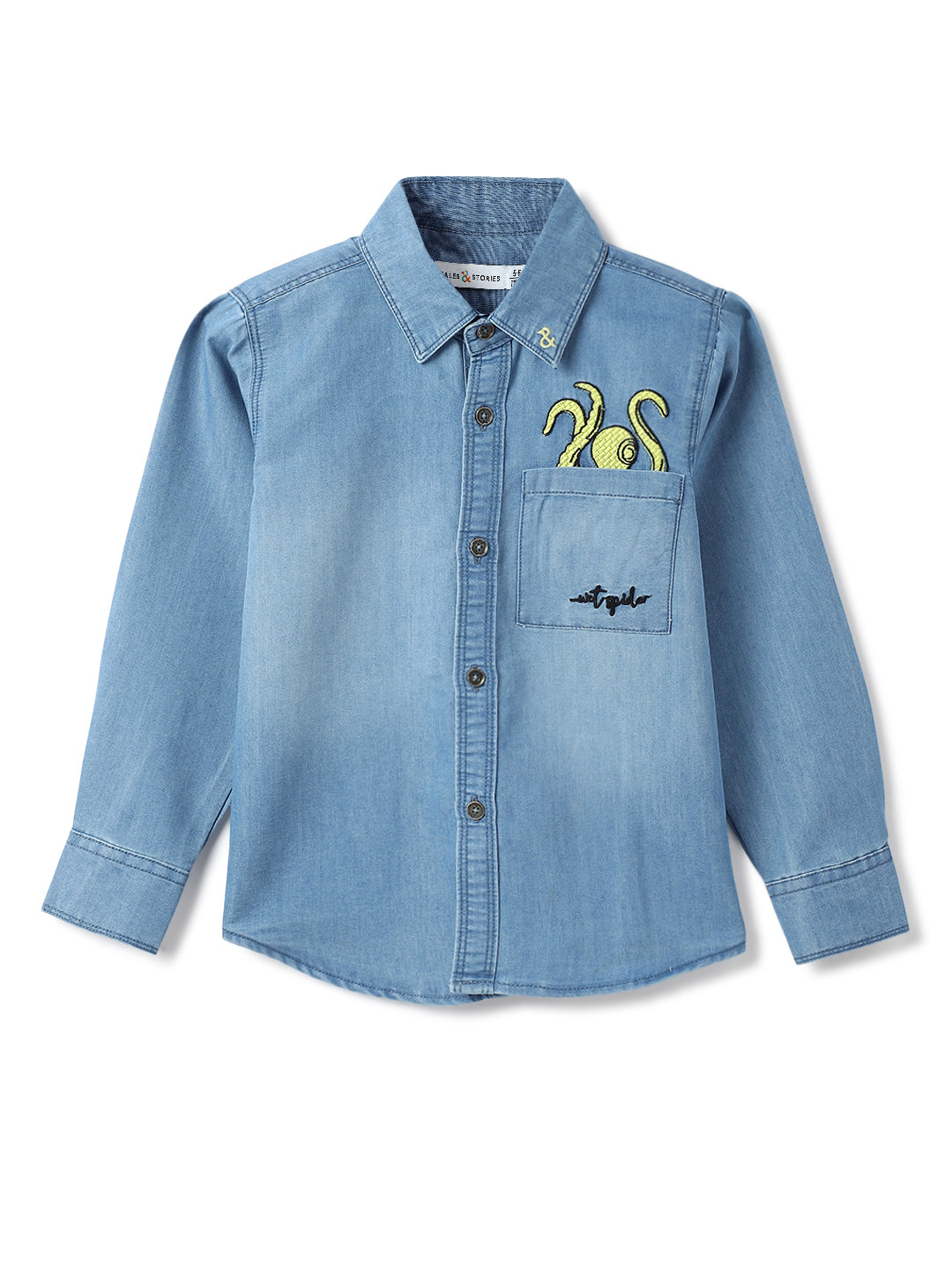 Boys Medium Blue Cotton poly Shirt