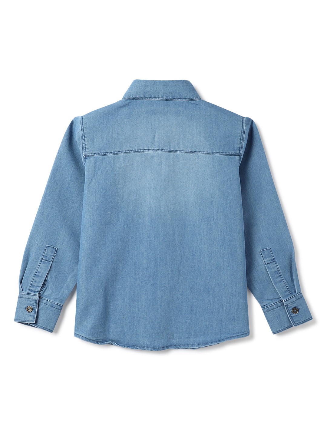 Boys Medium Blue Cotton poly Shirt