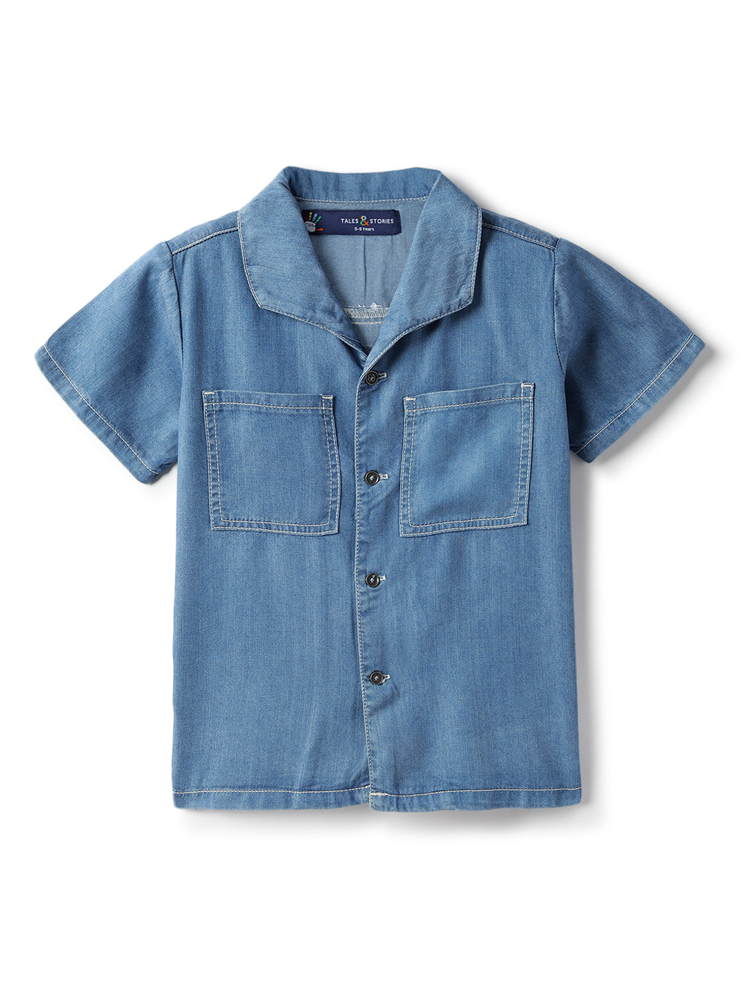 Boys Cotton Solid Blue Casual Shirt