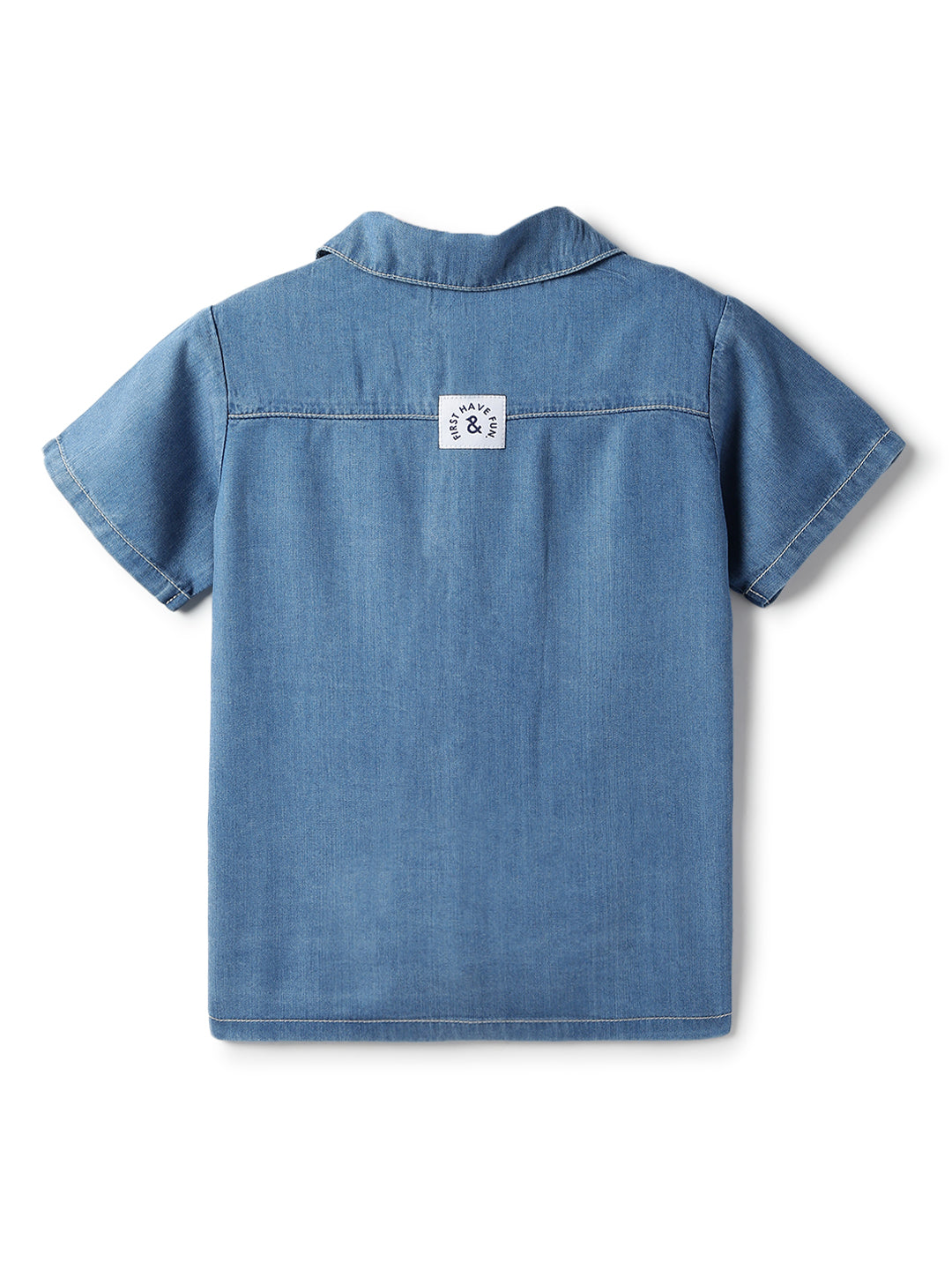 Boys Cotton Solid Blue Casual Shirt