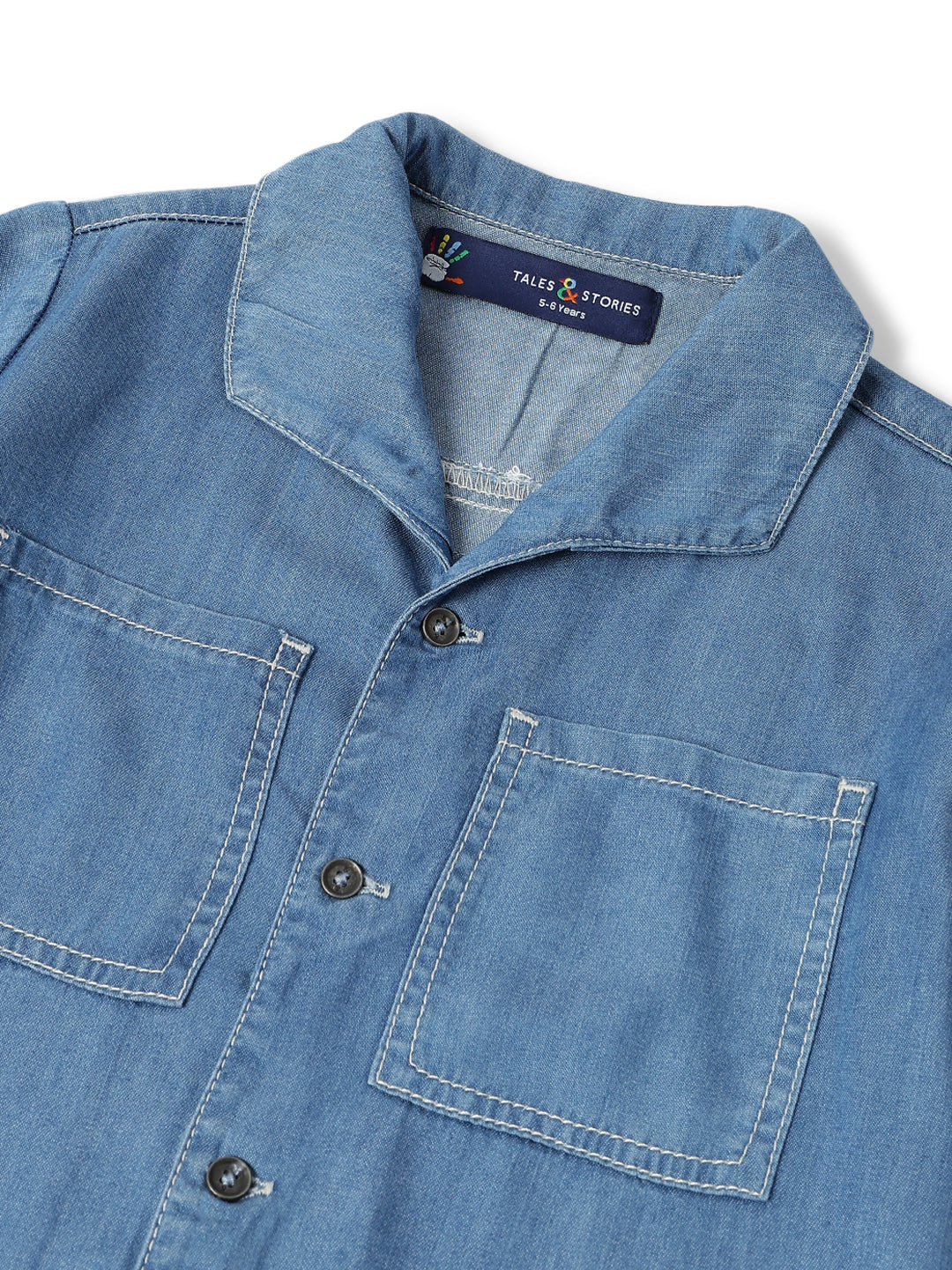 Boys Cotton Solid Blue Casual Shirt