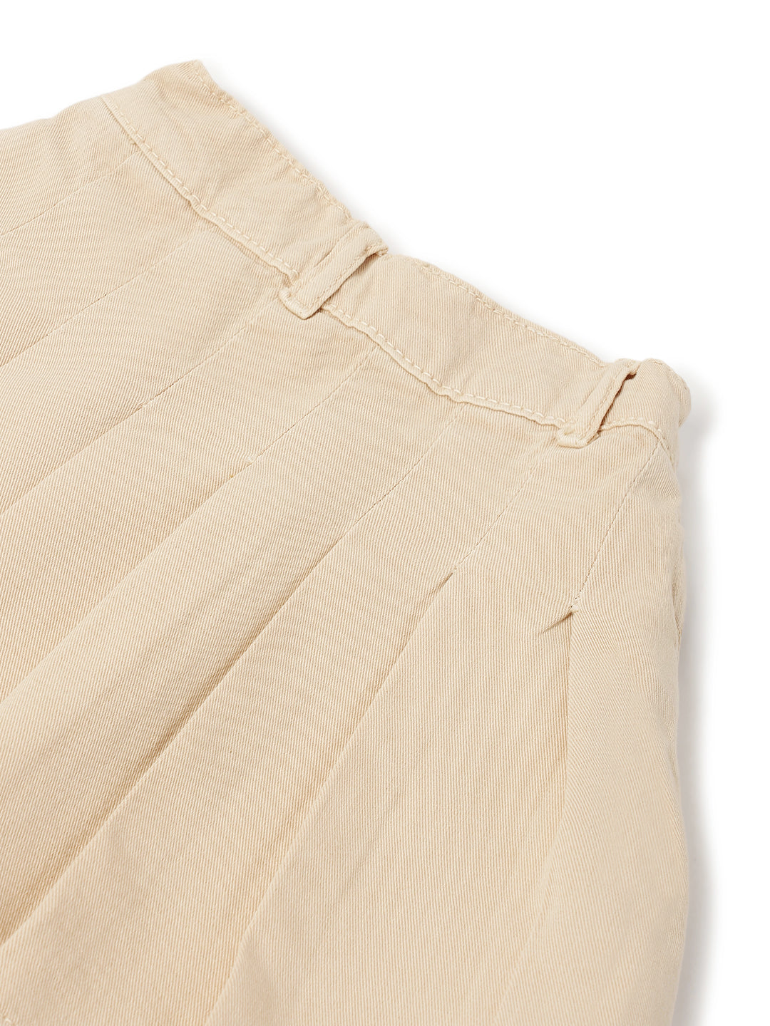 Girls Beige Casual Cotton Solid Skirt