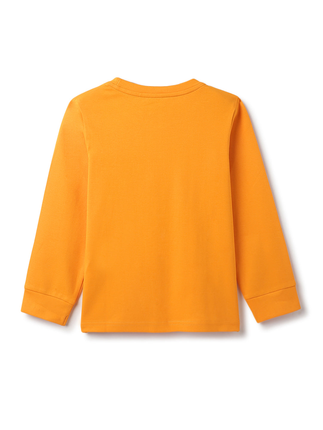 Boys Orange Cotton Embroidery T-Shirt