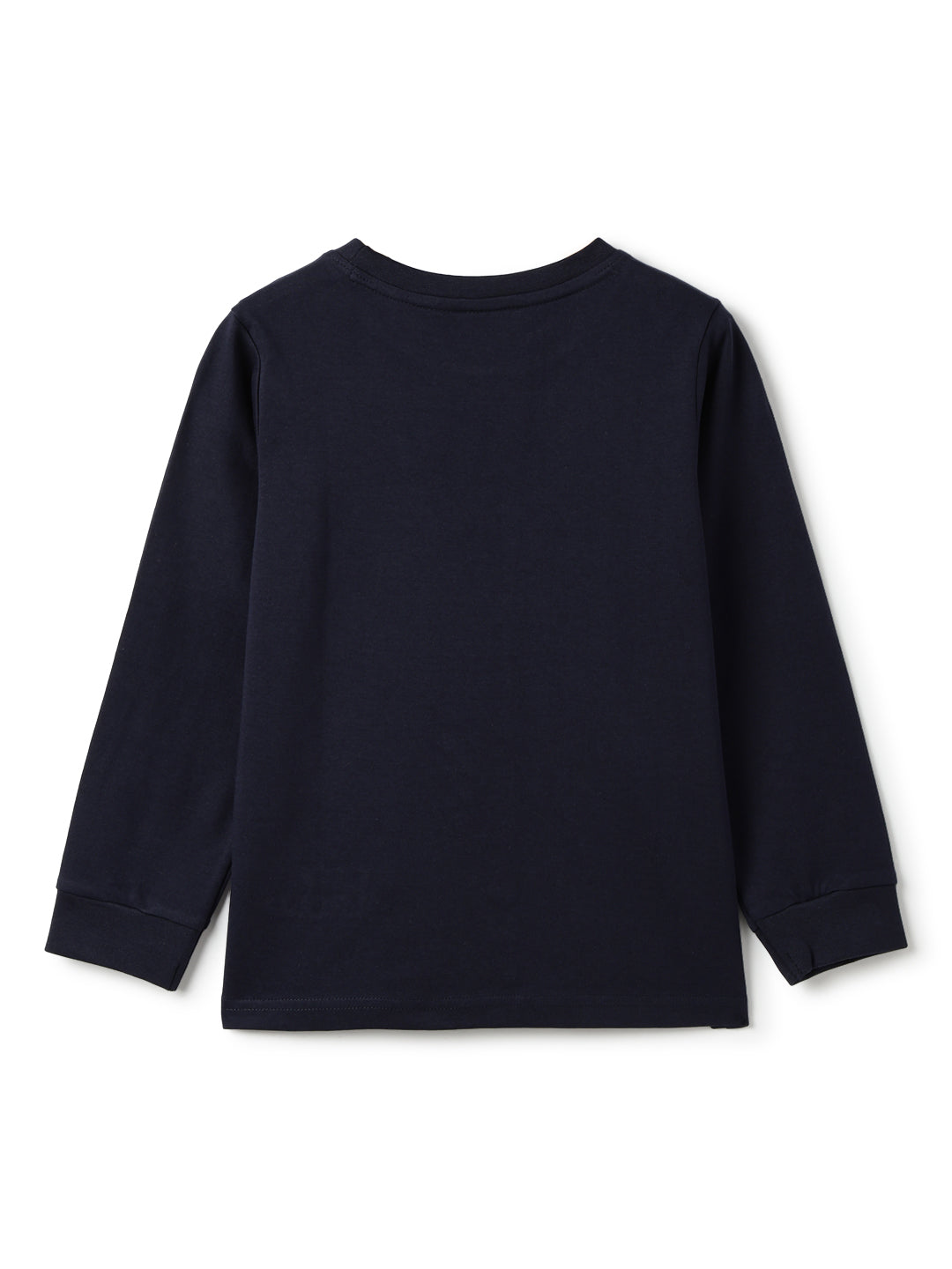 Boys Cotton Navy Blue T-Shirt