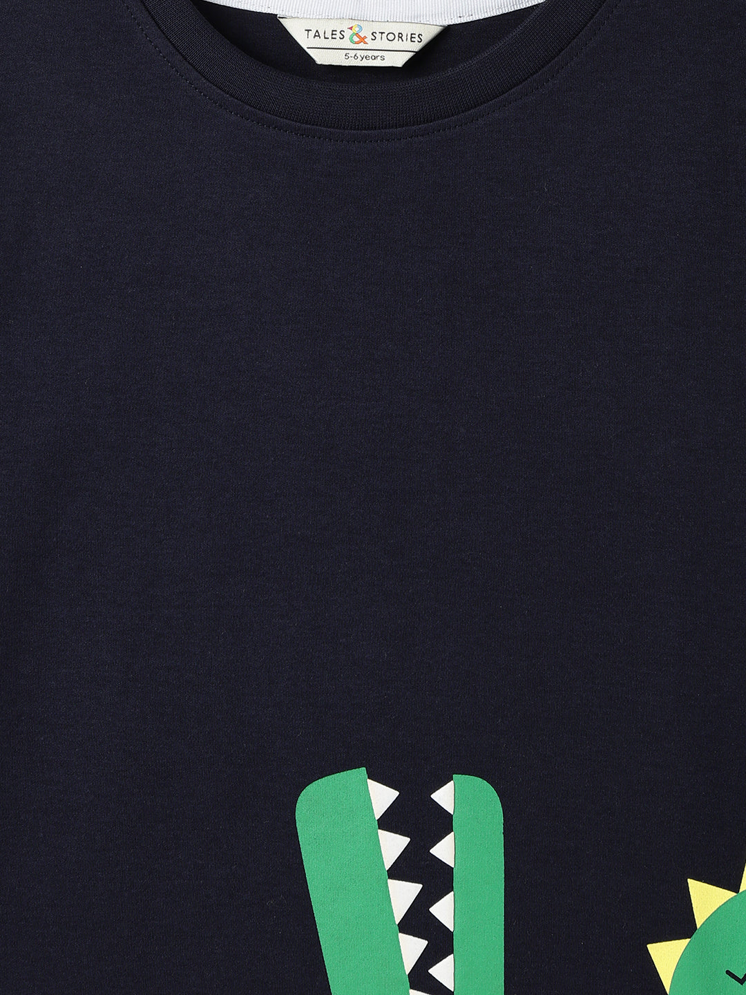 Boys Cotton Navy Blue T-Shirt