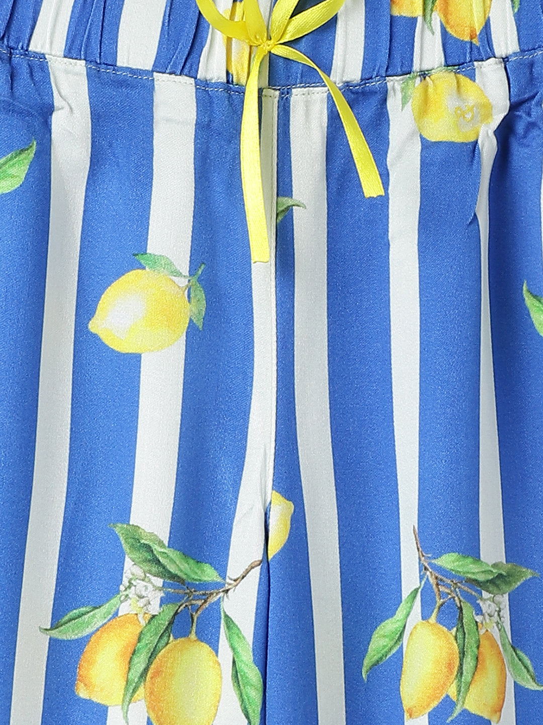 Girls Blue Viscose Stripes  Co-Ord Set