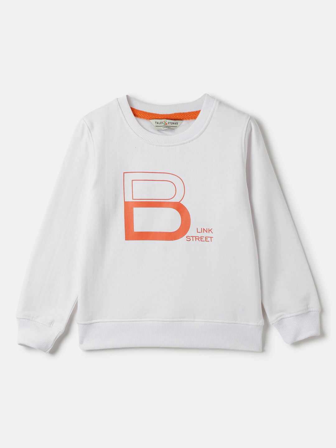 Boys Cotton Poly White Printed Sweatshirt