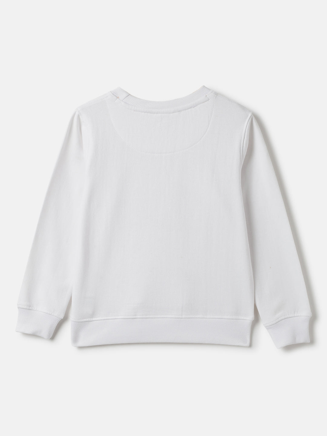 Boys Cotton Poly White Printed Sweatshirt