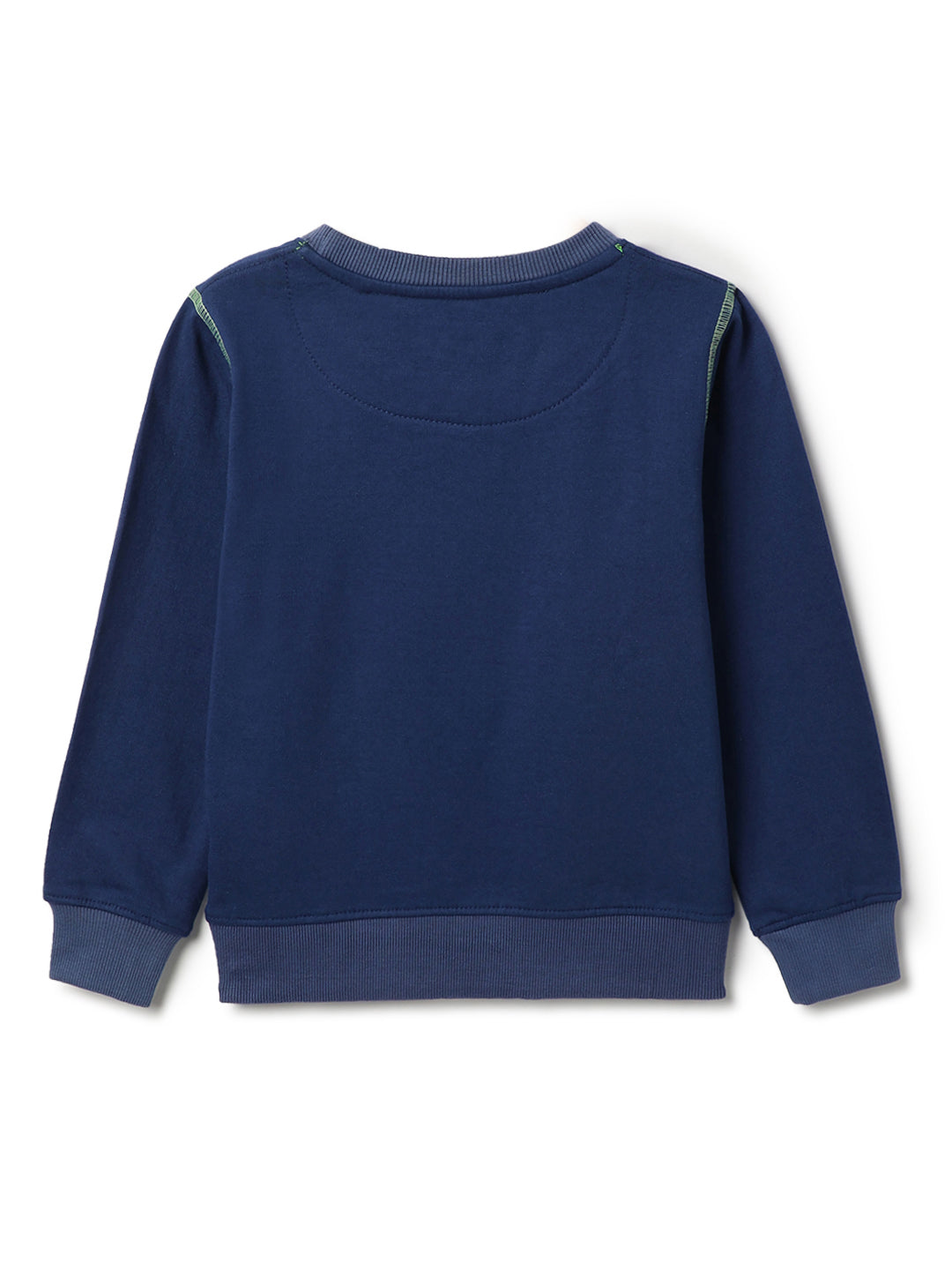 Boys Navy Blue Cotton Poly Printed Sweatshirt