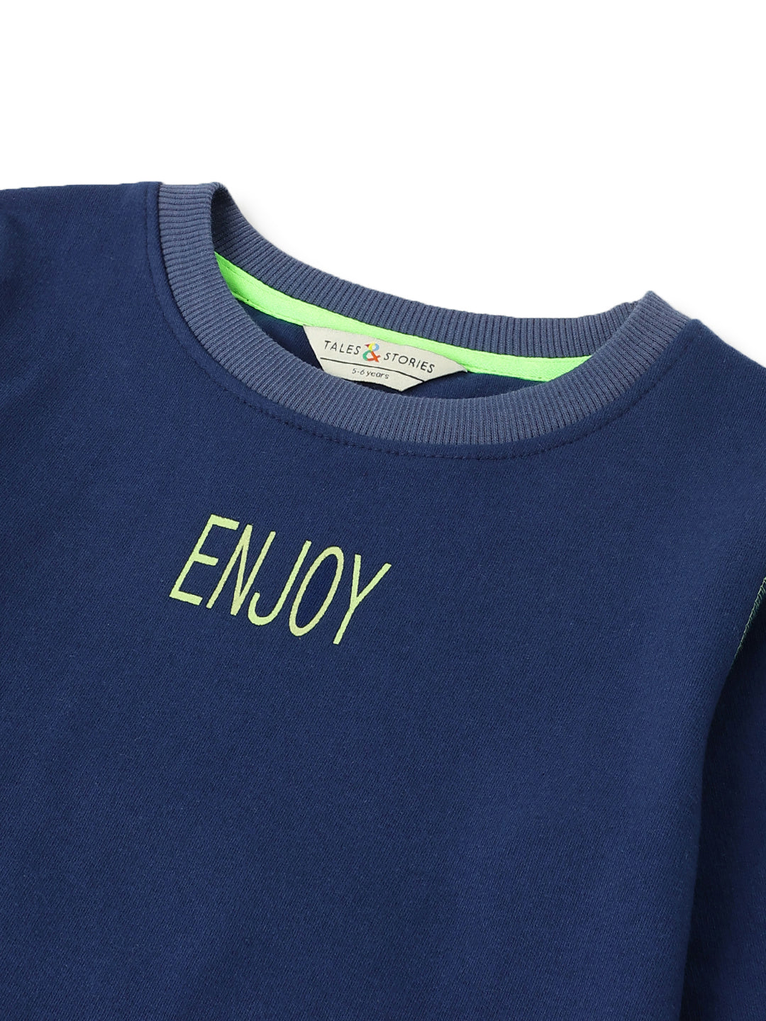 Boys Navy Blue Cotton Poly Printed Sweatshirt