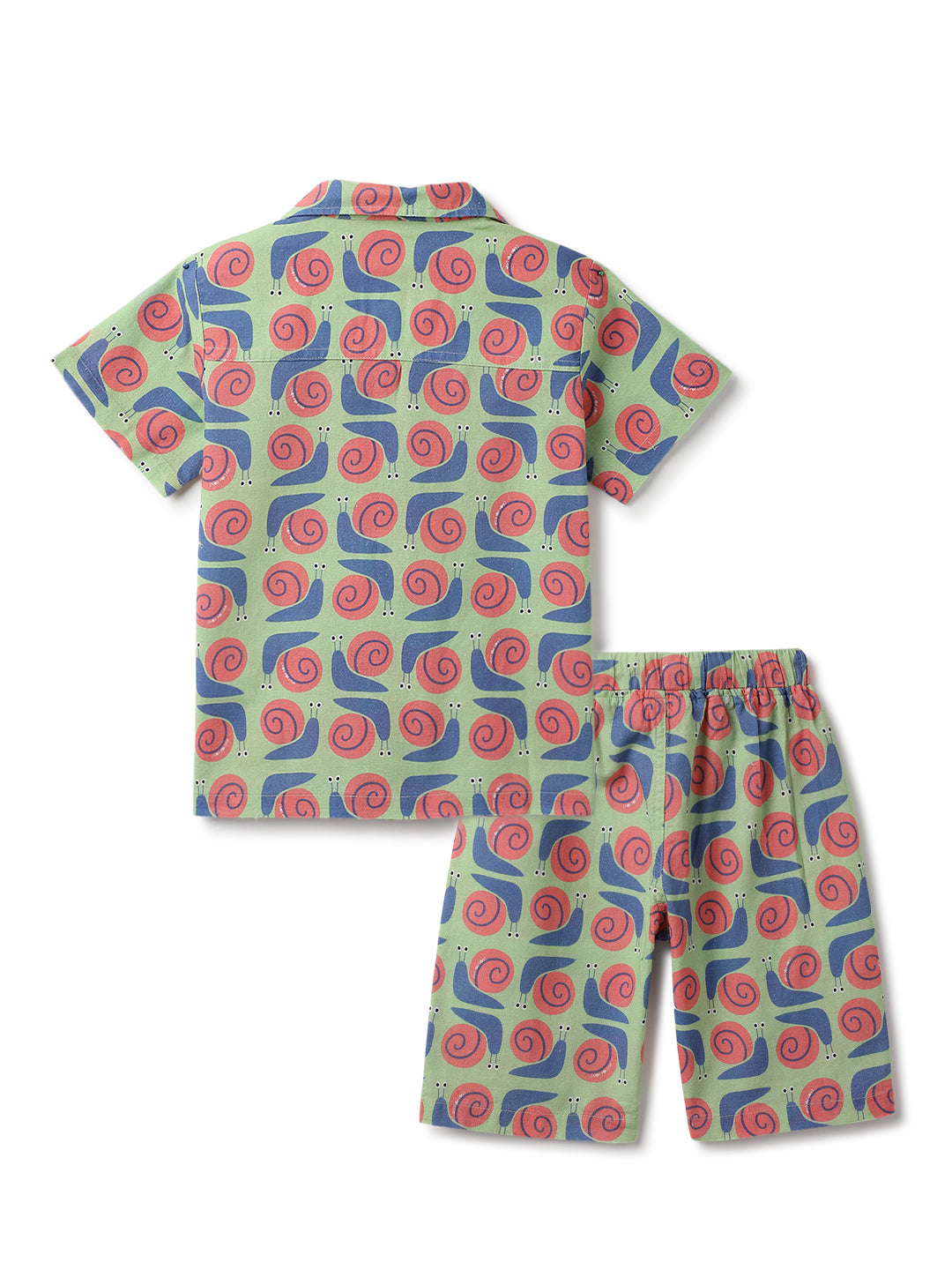 Boys Red & Blue Cotton Animal Printed Co-ords Set