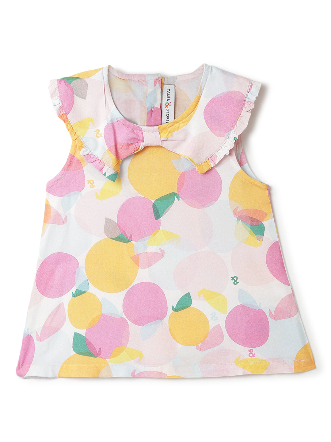 Girls Multi Color Viscose Printed Top