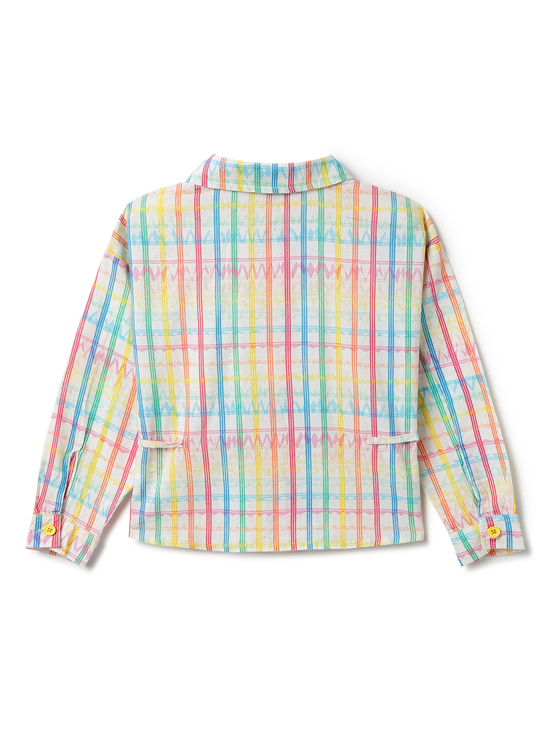 Girls Multicolor Cotton Peplum Shirt