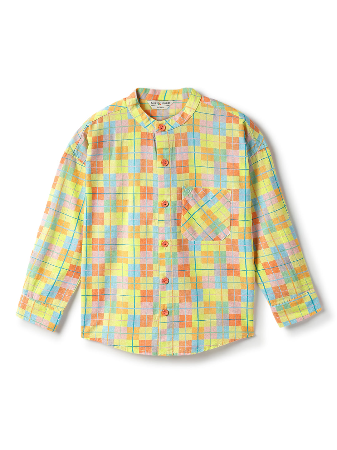 Boys Cotton Multicolor Casual Oversized Checked Shirt